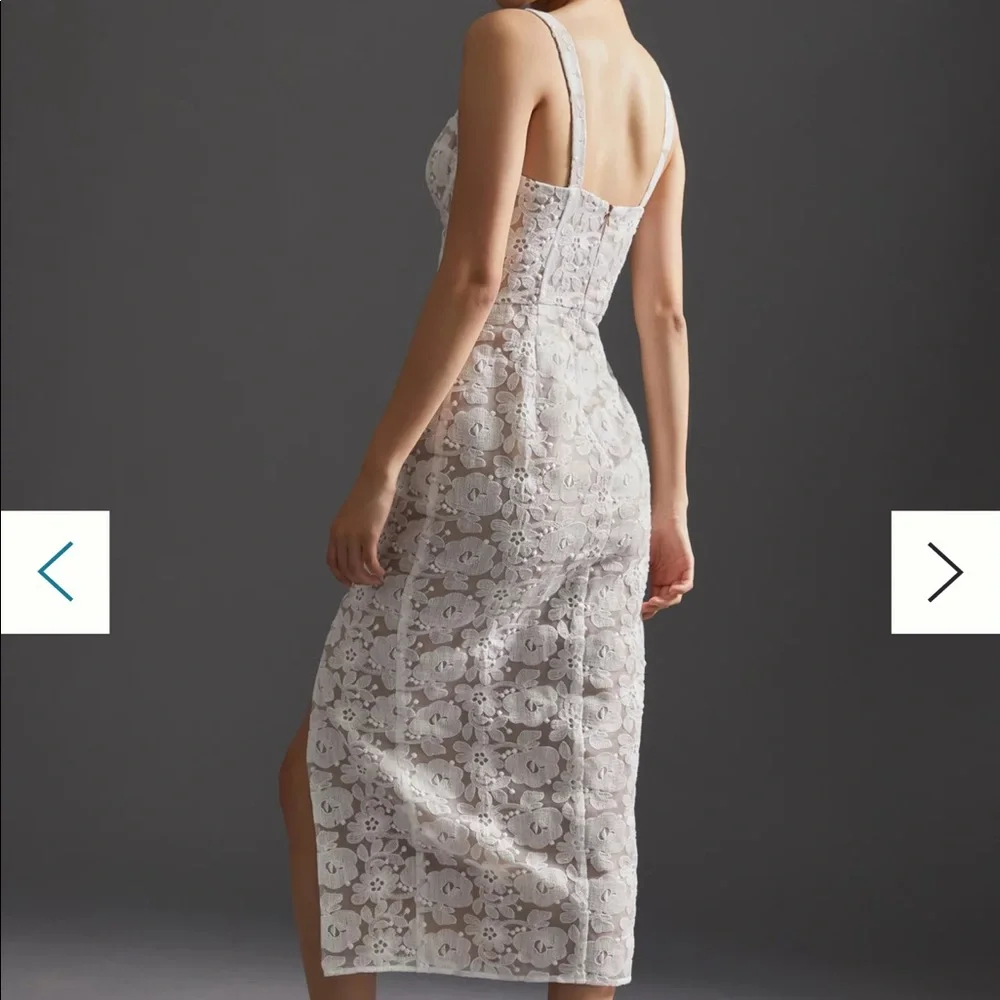 Anthropologie Midi Lace Dress with Slit - Picture 2 of 7